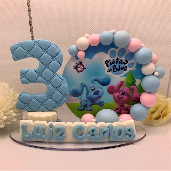 Vela Cenário Pistas de Blue - Biscuit (personalizada)