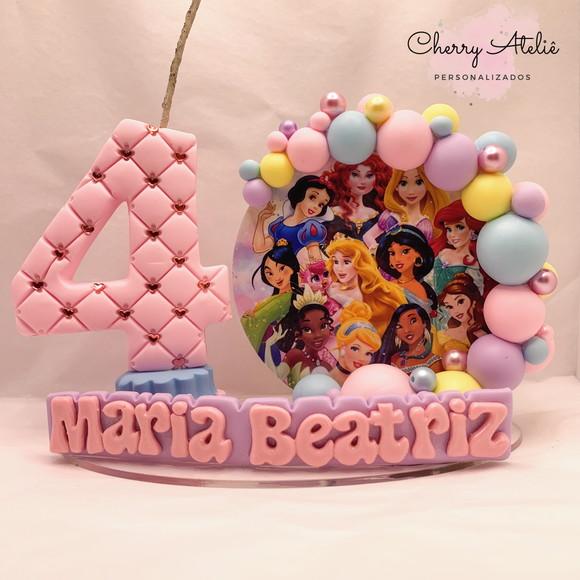 Vela Cenário Princesas - Biscuit (personalizada)