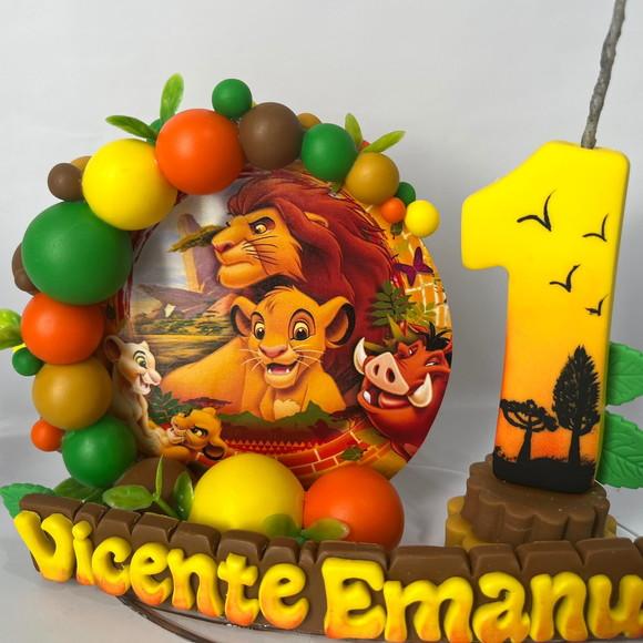 Vela Cenário Rei Leão - Biscuit (personalizada)
