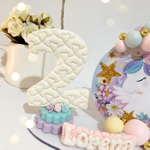 Vela Cenário Unicórnio - Biscuit (personalizada)