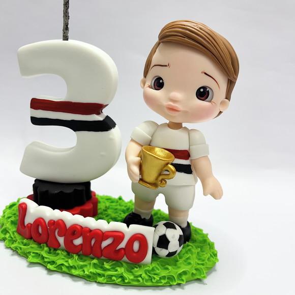 Vela Futebol com Boneco - Biscuit (personalizada)