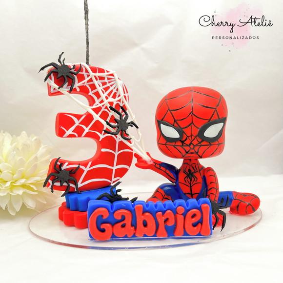 Vela Homem Aranha com Boneco - Biscuit