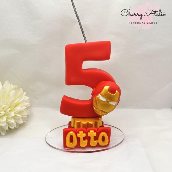 Vela Homem de Ferro - Biscuit (personalizada)