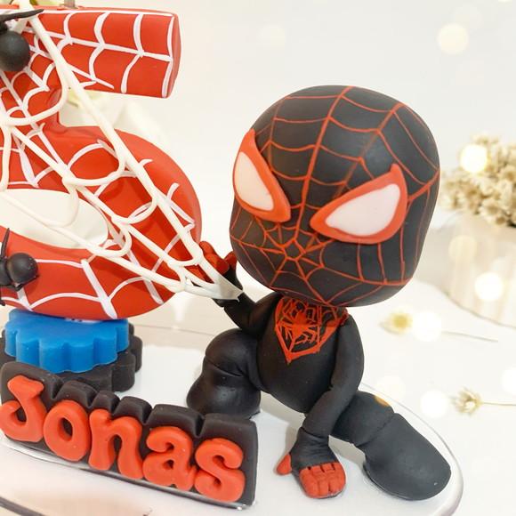 Vela Homem Aranha com Boneco (miles Morales) - Biscuit