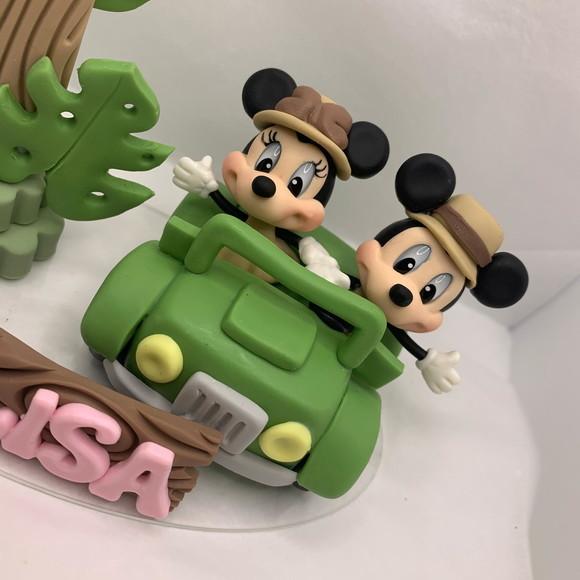 Vela Mickey e Minnie Safari Jipe - Biscuit (personalizada)