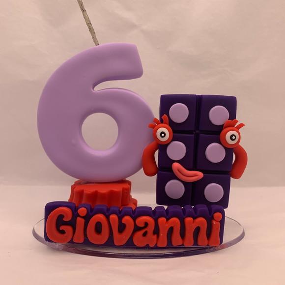 Vela Number Blocks - Biscuit (personalizada)