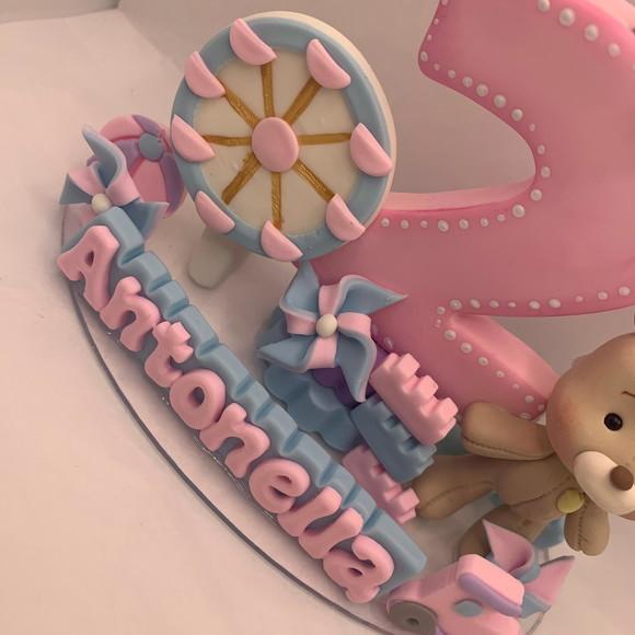 Vela Parque de Diversões Rosa - Biscuit (personalizada)