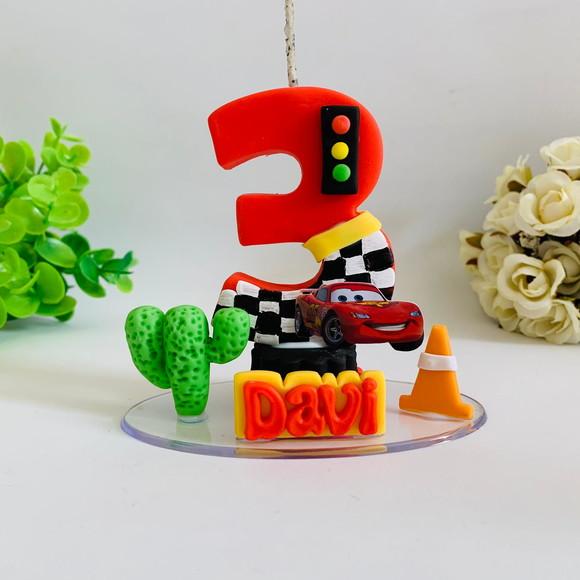 Vela Personalizada - Tema: Carros (Relâmpago McQueen)