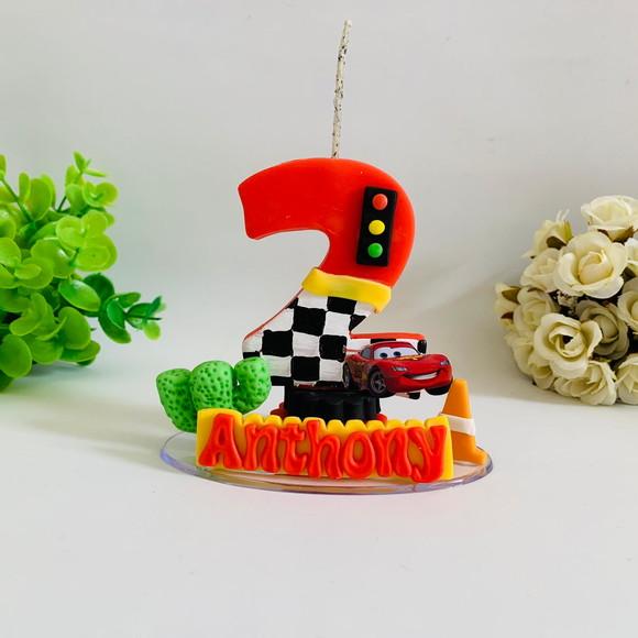 Vela Personalizada - Tema: Carros (Relâmpago McQueen)