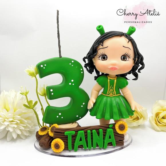 Vela Shrek com Boneca - Biscuit (personalizada)