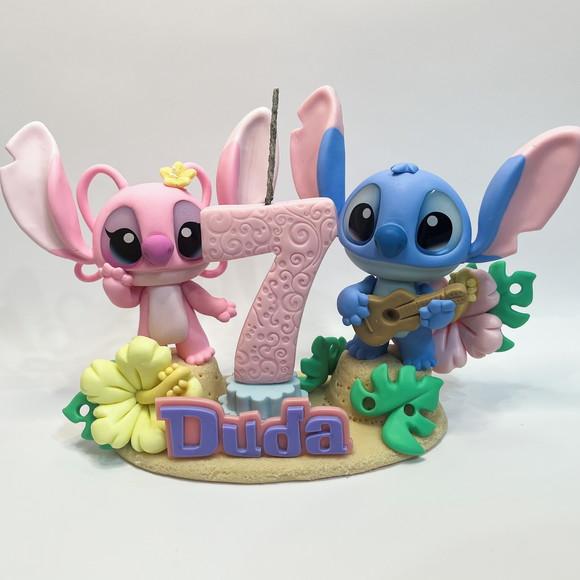 Vela Stitch e Angel - Biscuit (personalizada)