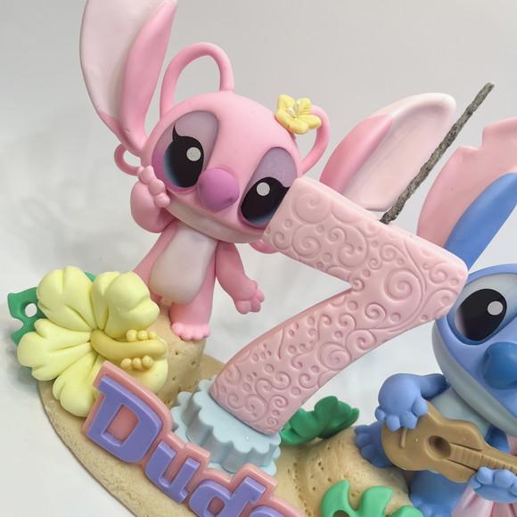 Vela Stitch e Angel - Biscuit (personalizada)