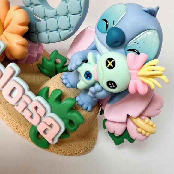 Vela Stitch e Xepa - Biscuit (personalizada)