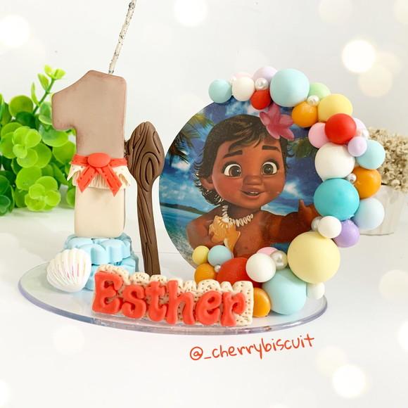 Vela Topo Cenário - Moana Baby