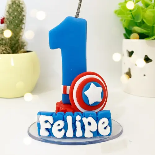 Vela Capitão América - Biscuit (personalizada)