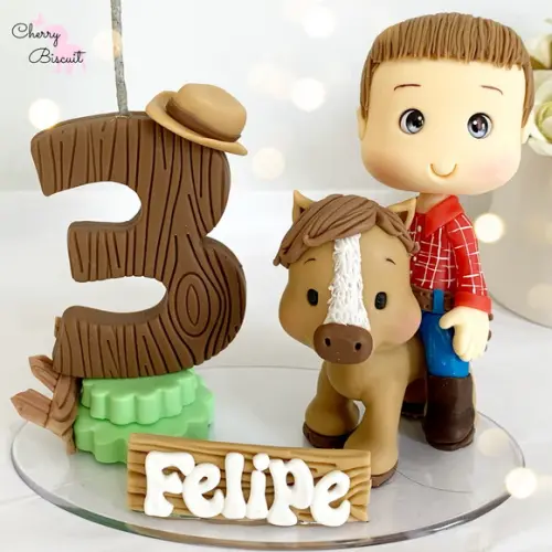 Vela Cavalo com Boneco - Biscuit (personalizada)