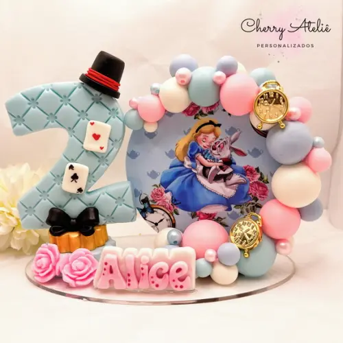 Vela Cenário Alice - Biscuit (personalizada)