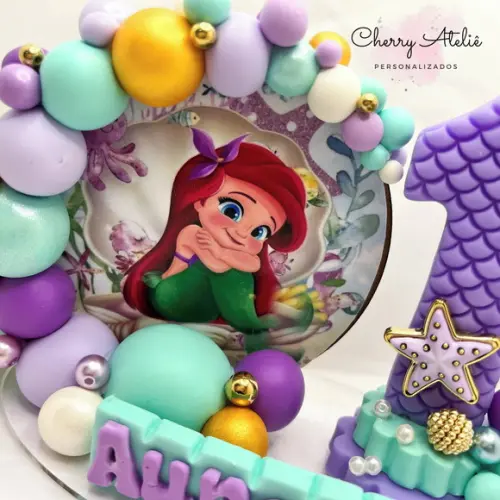 Vela Cenário Ariel Baby - Biscuit (personalizada)