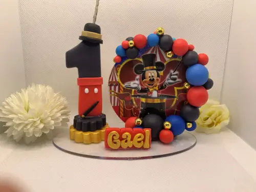 Vela Cenário Circo do Mickey - Biscuit (personalizada)