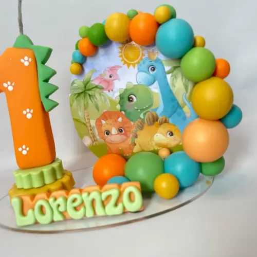 Vela Cenário Dino Baby - Biscuit (personalizada)
