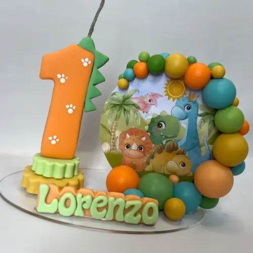 Vela Cenário Dino Baby - Biscuit (personalizada)