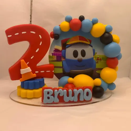 Vela Cenário Léo o Caminhão - Biscuit (personalizada)
