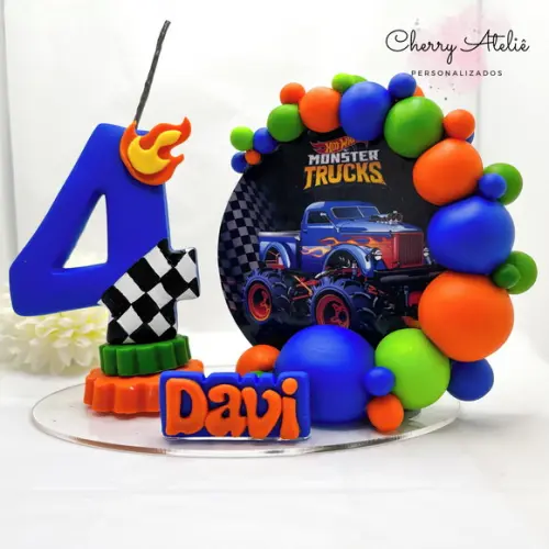 Vela Cenário Monster Trucks - Biscuit (personalizada)