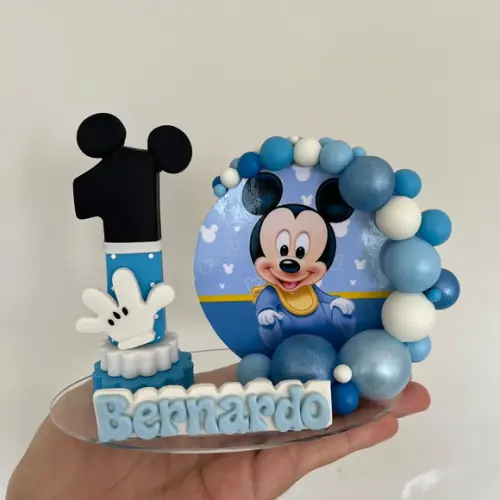 Vela Cenário Mickey Baby - Biscuit (personalizada)