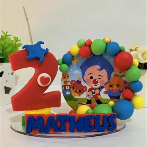 Vela Cenário Palhaço Plim Plim - Biscuit (personalizada)