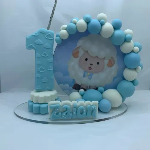 Vela Cenário Ovelhinha - Biscuit (personalizada)