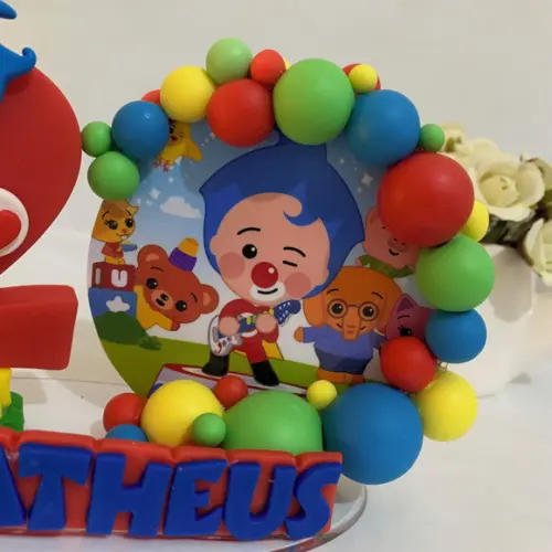 Vela Cenário Palhaço Plim Plim - Biscuit (personalizada)