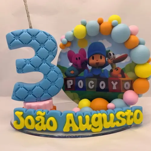 Vela Cenário Pocoyo - Biscuit (personalizada)
