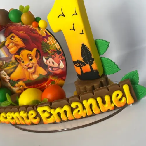 Vela Cenário Rei Leão - Biscuit (personalizada)
