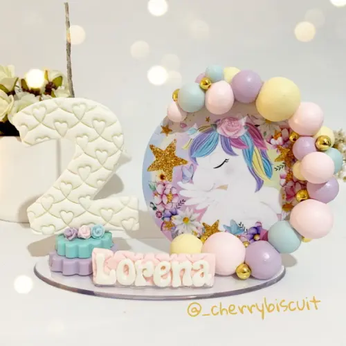 Vela Cenário Unicórnio - Biscuit (personalizada)