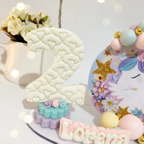 Vela Cenário Unicórnio - Biscuit (personalizada)