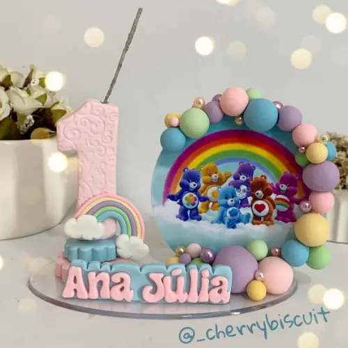 Vela Cenário Ursinhos Carinhosos - Biscuit (personalizada)
