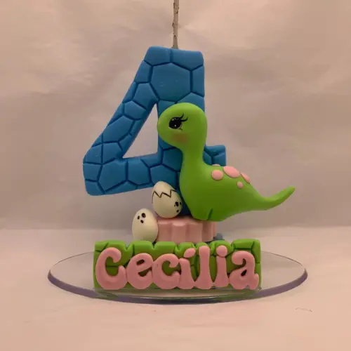 Vela Dino Baby - Biscuit (personalizada)
