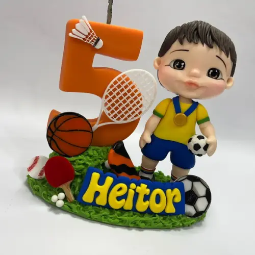 Vela Esportes com Boneco - Biscuit (personalizada)
