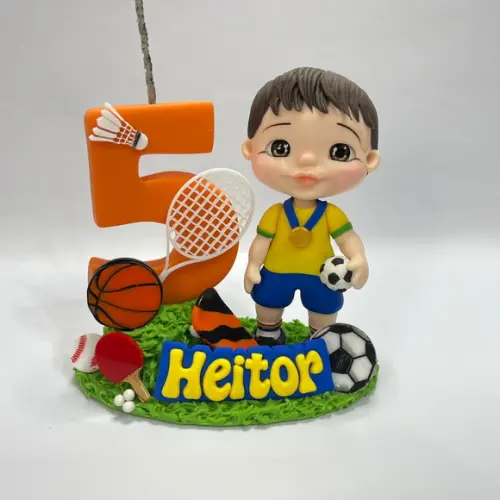 Vela Esportes com Boneco - Biscuit (personalizada)