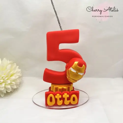 Vela Homem de Ferro - Biscuit (personalizada)