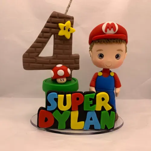 Vela Mario Bros com Boneco - Biscuit (personalizada)