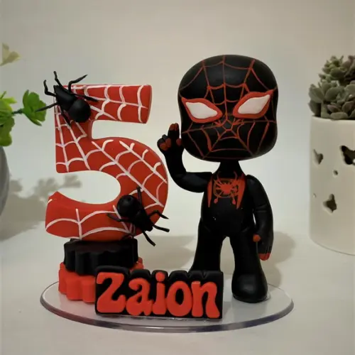 Vela Homem Aranha com Boneco (miles Morales) - Biscuit