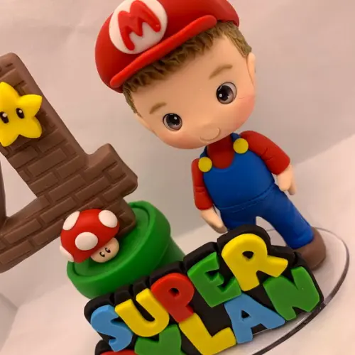 Vela Mario Bros com Boneco - Biscuit (personalizada)