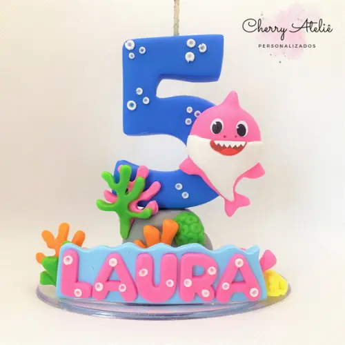 Vela Personalizada - Baby Shark
