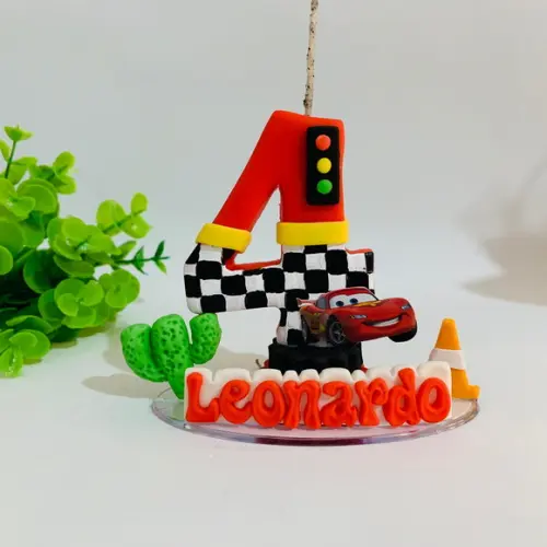 Vela Personalizada - Tema: Carros (Relâmpago McQueen)