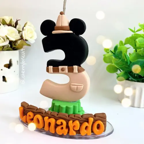 Vela Personalizada - Tema: Mickey Safari
