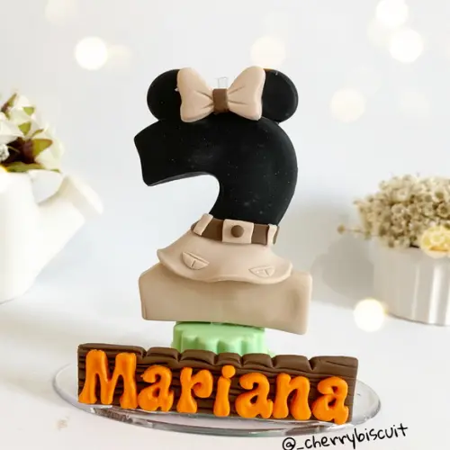 Vela Safari da Minnie - Biscuit (personalizada)