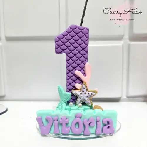Vela Sereia / Fundo do Mar - Biscuit (personalizada)