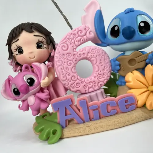 Vela Stitch com Boneca - Biscuit (personalizada)