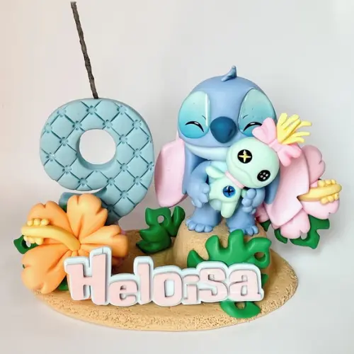 Vela Stitch e Xepa - Biscuit (personalizada)